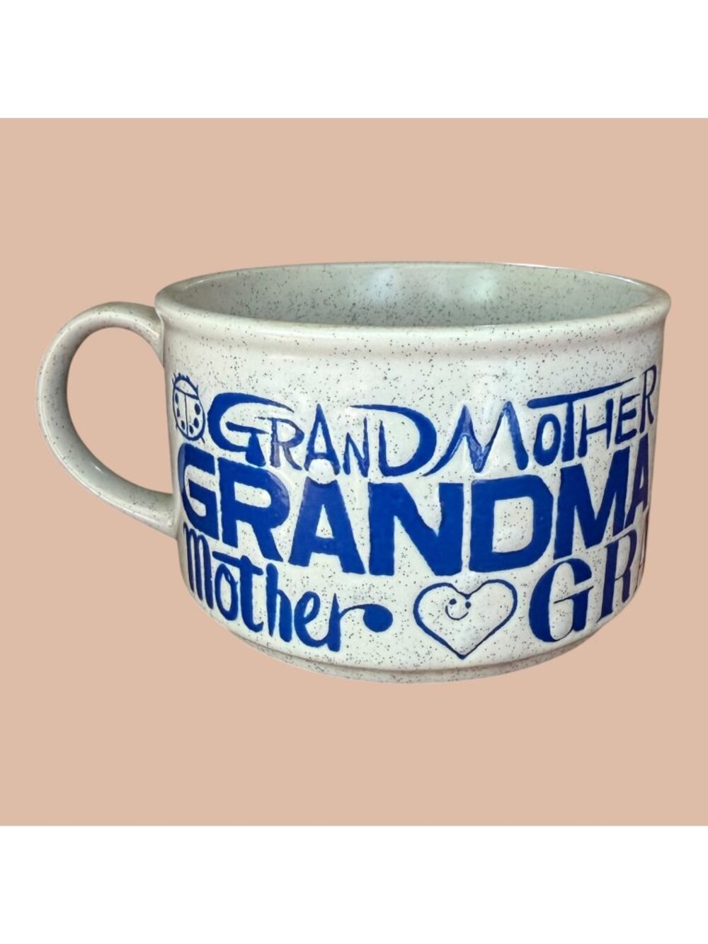 Vintage Grandmother Typography Speckled Stoneware Novelty Mug